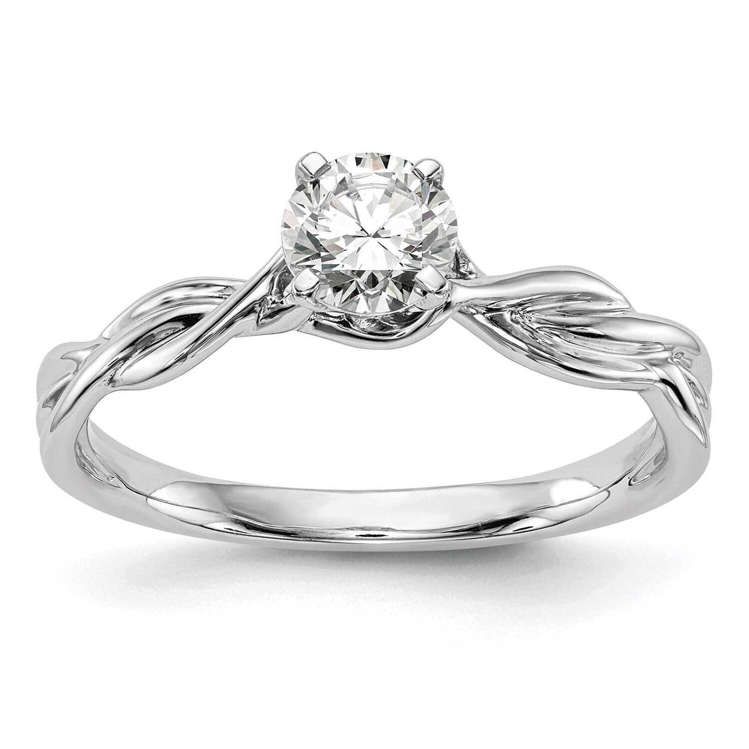 Peg Set Twist Solitaire Engagement Ring Mounting 14k White Gold RM1997E-CWAA