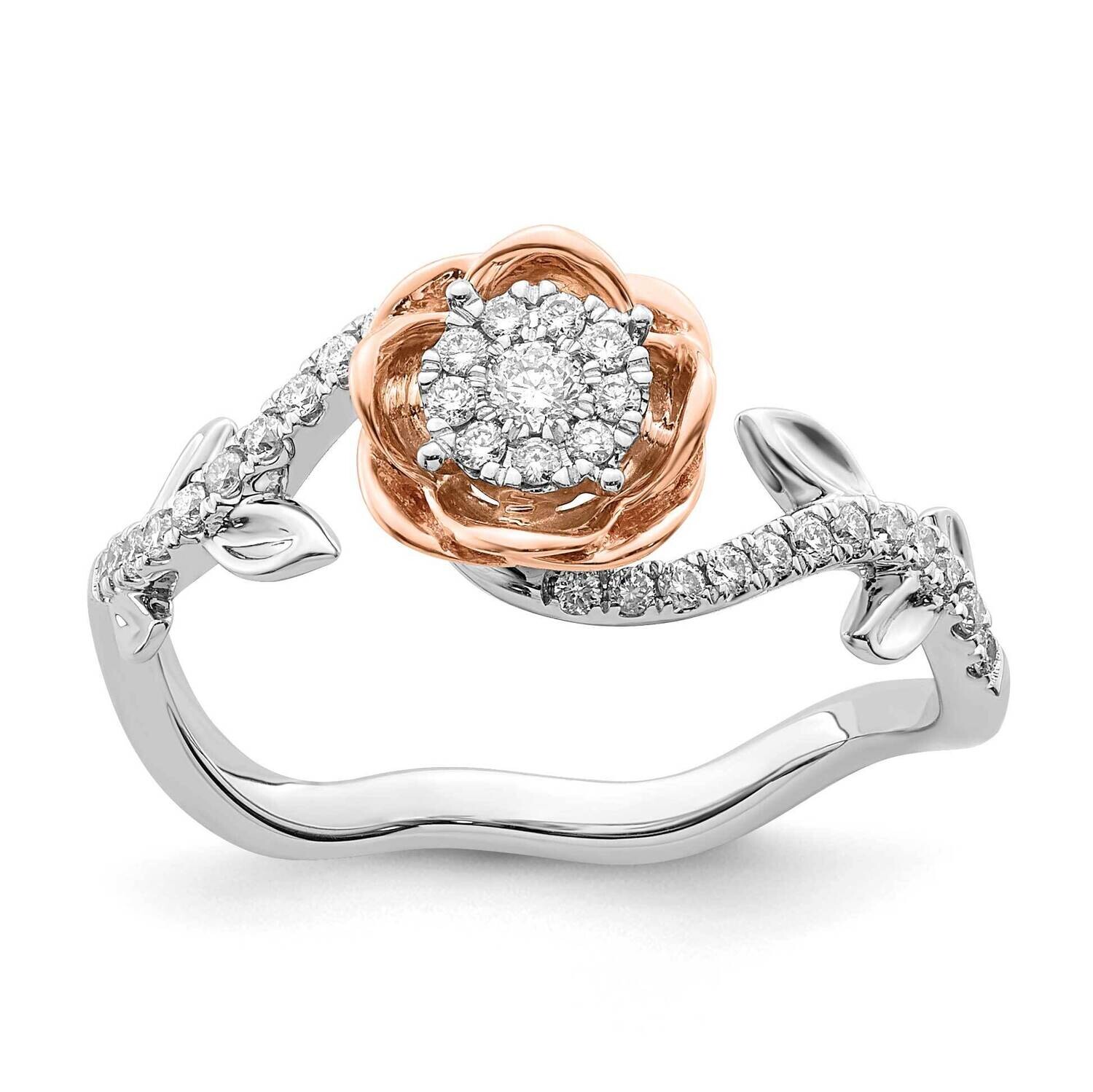 Diamond Flower Ring 14k Two-Tone Gold RM7496-025-WRAA