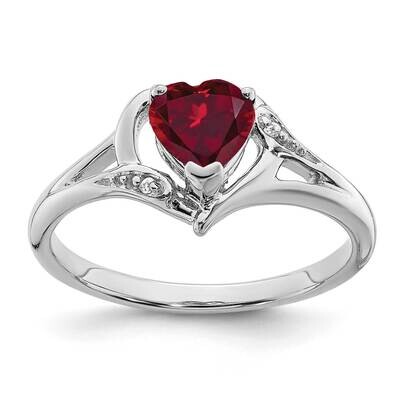 Created Ruby Diamond Heart Ring 14k White Gold RM7153-RU-001-WA, MPN: RM7153-RU-001-WA, 191101818233