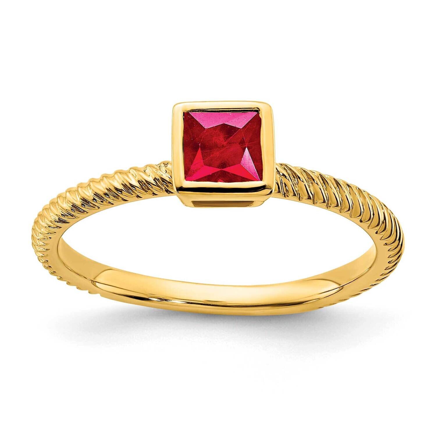 Square Bezel Ruby Ring 14k Gold RM7230-RU-Y, MPN: RM7230-RU-Y, 191101824531