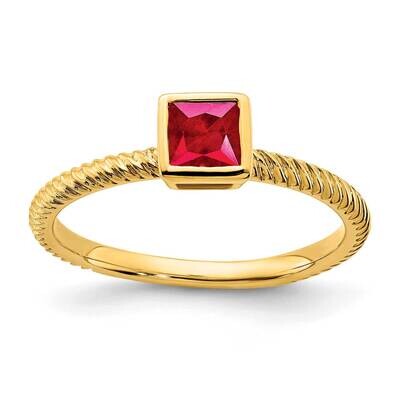 Square Bezel Ruby Ring 14k Gold RM7230-RU-Y, MPN: RM7230-RU-Y, 191101824531