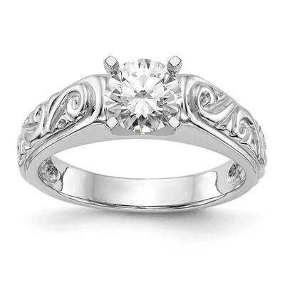 Peg Set Vintage Solitaire Engagement Ring Mounting 14k White Gold RM1994E-CWAA, MPN: RM1994E-CWAA,