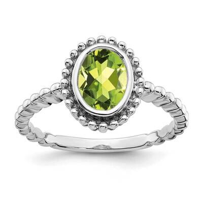 Oval Peridot Ring 14k White Gold RM7202-PE-W, MPN: RM7202-PE-W, 191101823787