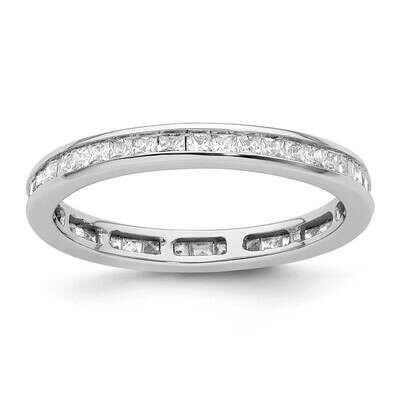 Polished Channel-Set 1 Carat Princess Diamond Complete Eternity Band 14k White Gold ET0010-100-8W4,…
