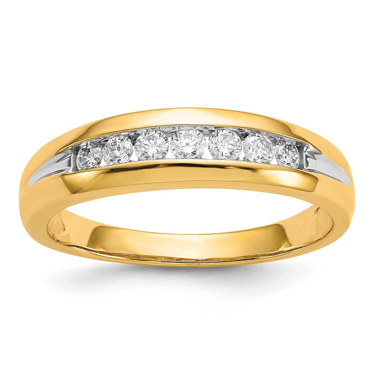 Rhodium Diamond Mens Channel Ring 10k Gold RM5780-033-1YA