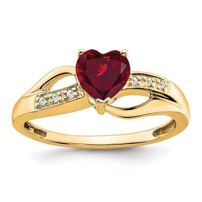 Created Ruby Diamond Heart Ring 14k Gold RM7152-RU-003-YA, MPN: RM7152-RU-003-YA, 191101818110