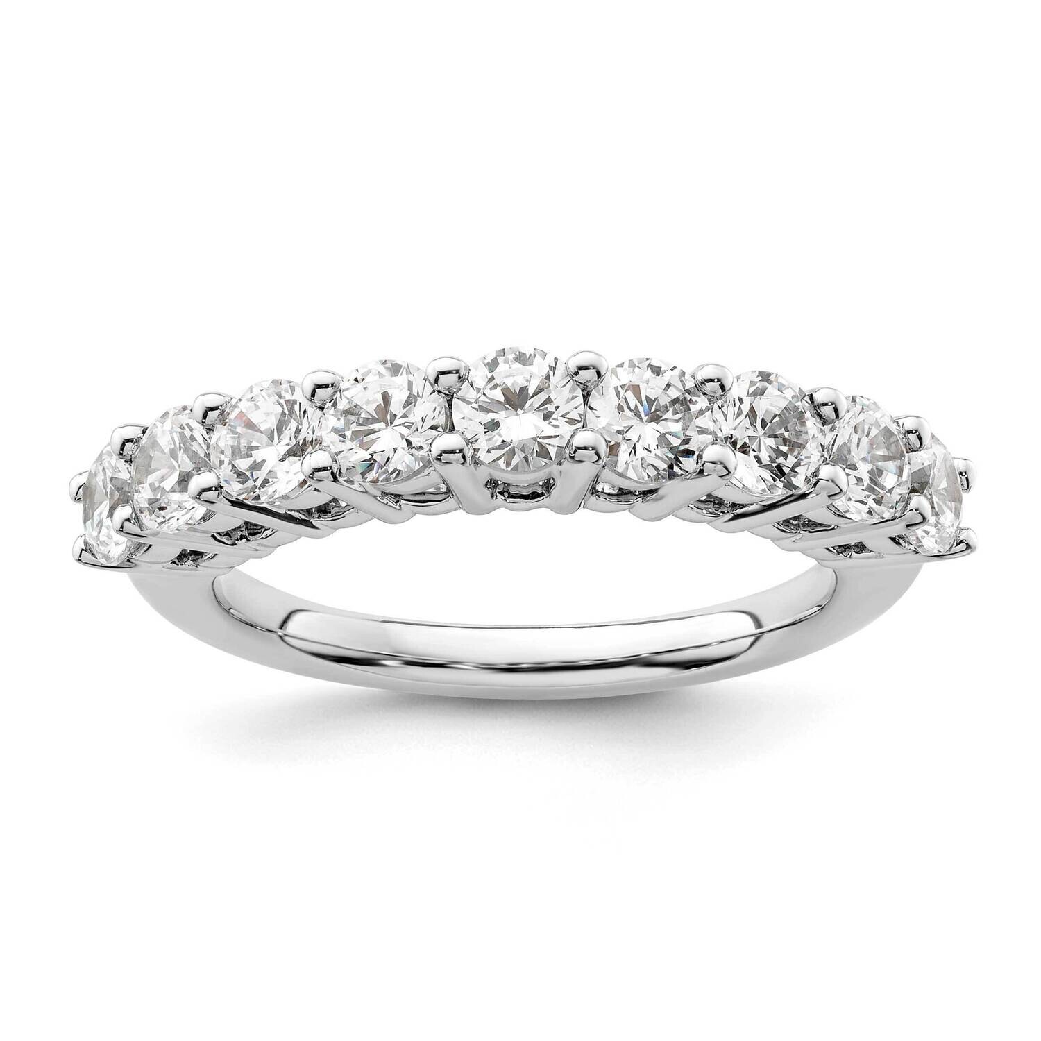 9-Stone Shared Prong Holds 9-3.6mm Round Diamond Band Ring Mounting 14k White Gold RM3191B-160-WAA,…