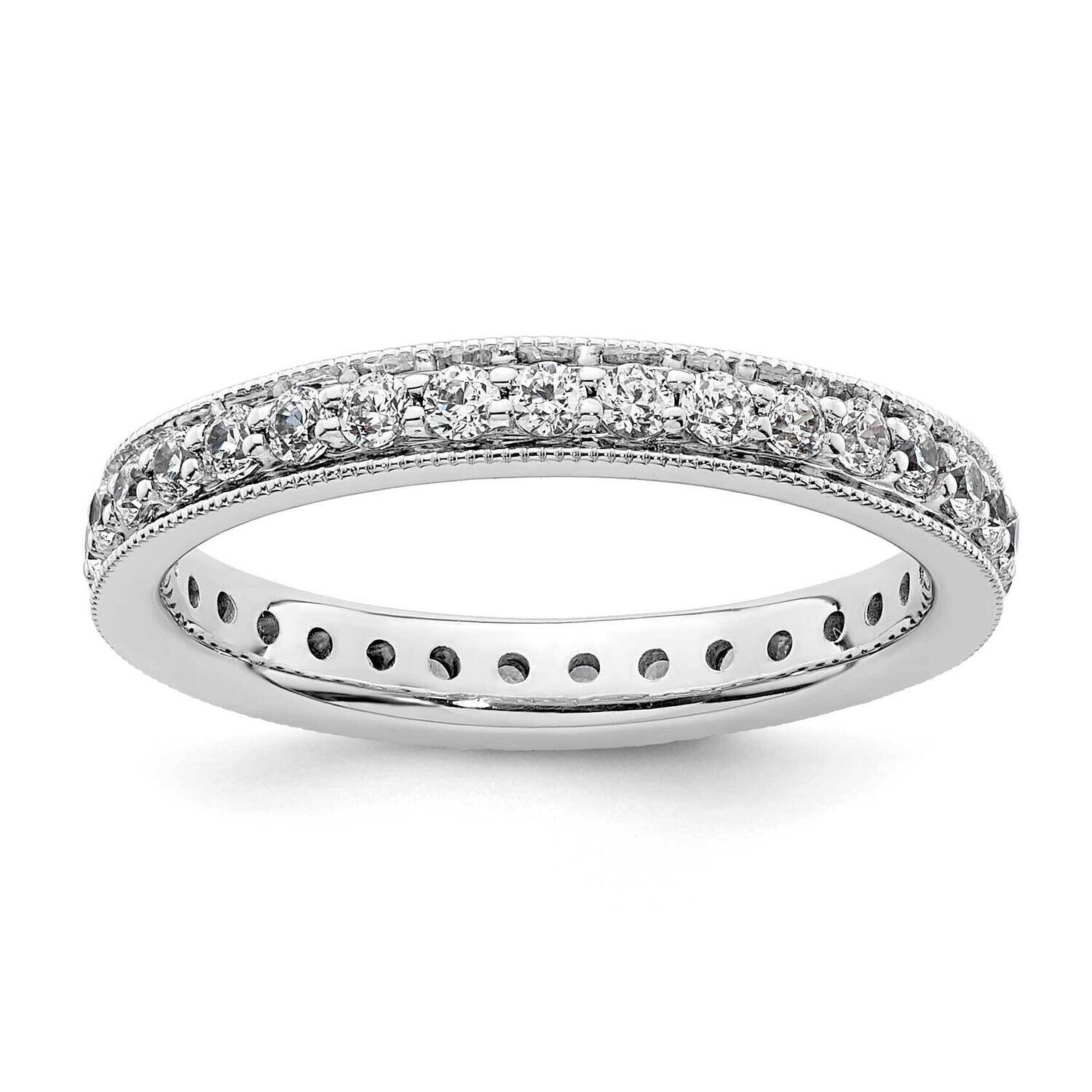 Polished Vintage 1/2 Carat Diamond Complete Eternity Band 14k White Gold ET0002-050-4W4, MPN: ET000…