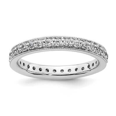 Polished Vintage 1/2 Carat Diamond Complete Eternity Band 14k White Gold ET0002-050-4W4, MPN: ET000…