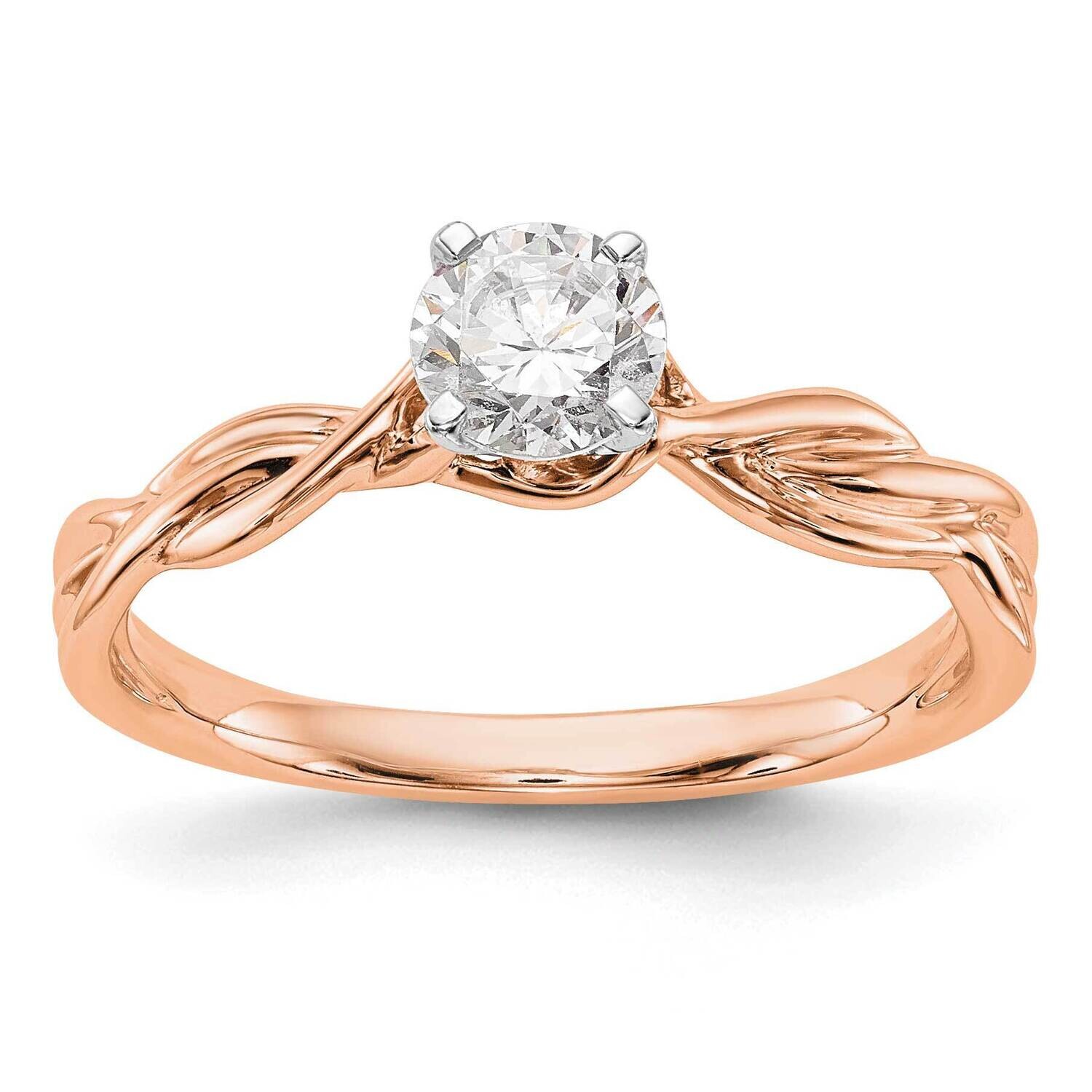 Peg Set Twist Solitaire Engagement Ring Mounting 14k Rose Gold RM1997E-CRAA, MPN: RM1997E-CRAA,