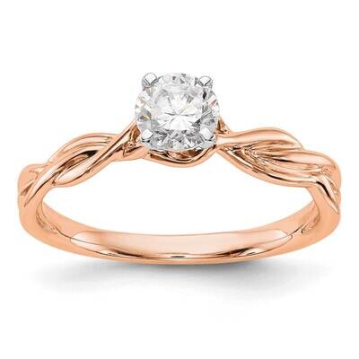 Peg Set Twist Solitaire Engagement Ring Mounting 14k Rose Gold RM1997E-CRAA, MPN: RM1997E-CRAA,