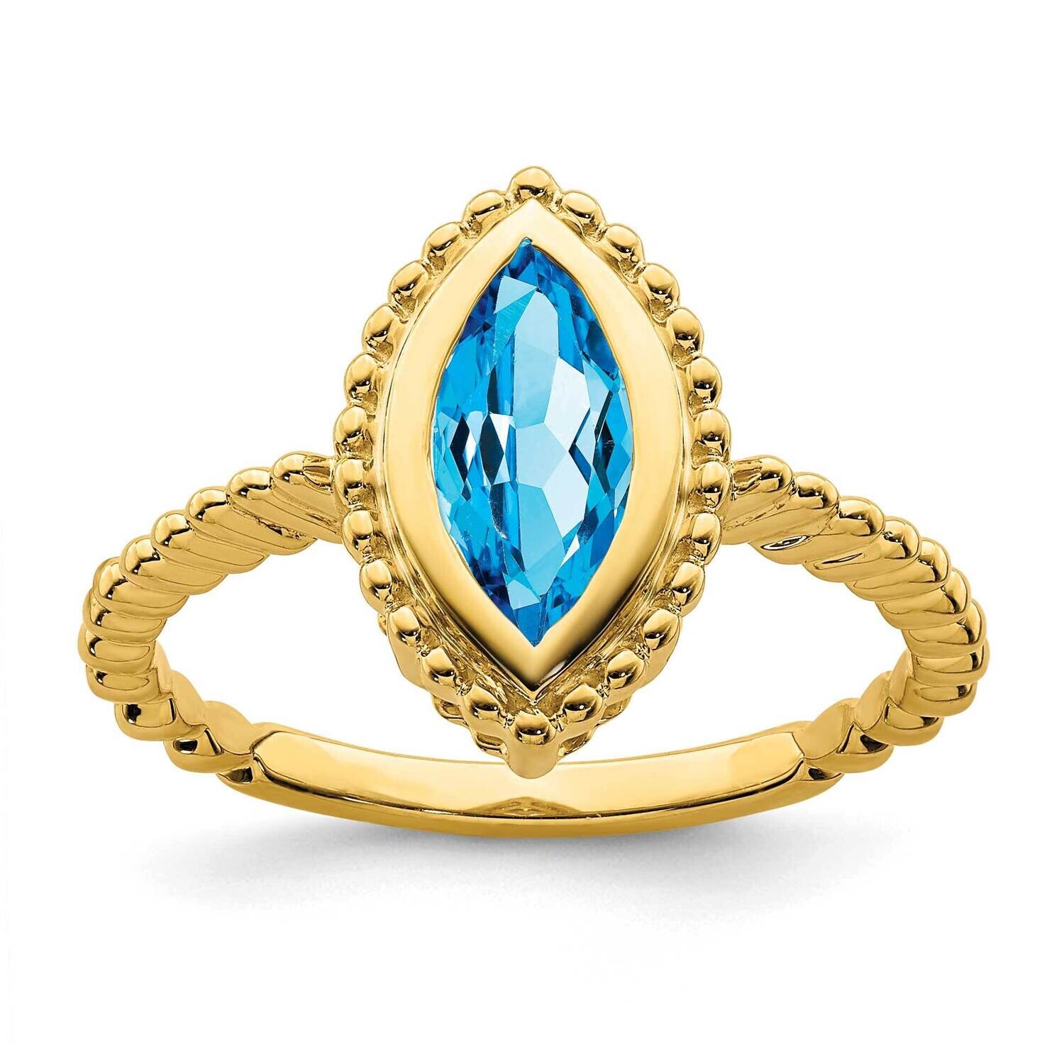 Marquise Blue Topaz Ring 14k Gold RM7204-BT-Y