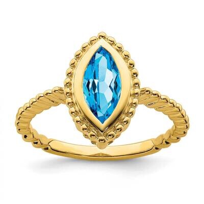 Marquise Blue Topaz Ring 14k Gold RM7204-BT-Y, MPN: RM7204-BT-Y, 191101824234