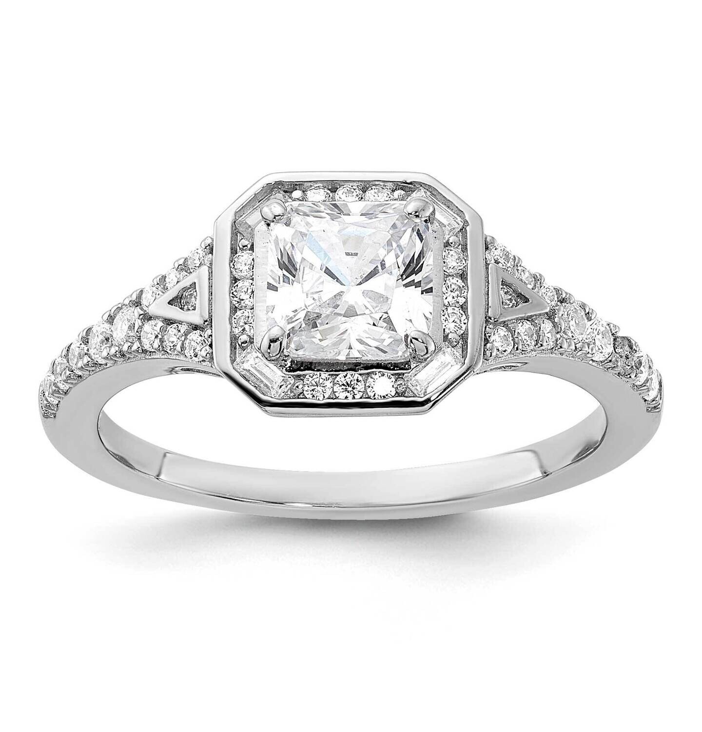 Sterling Shimmer CZ 41 Stone Open Back Ring Sterling Silver Rhodium-Plated QSH123, MPN: QSH123,