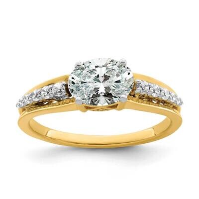 Diamond East West Semi-Mount Eng Ring 14k Two-Tone Gold RM7891E-100-YWAA, MPN: RM7891E-100-YWAA,