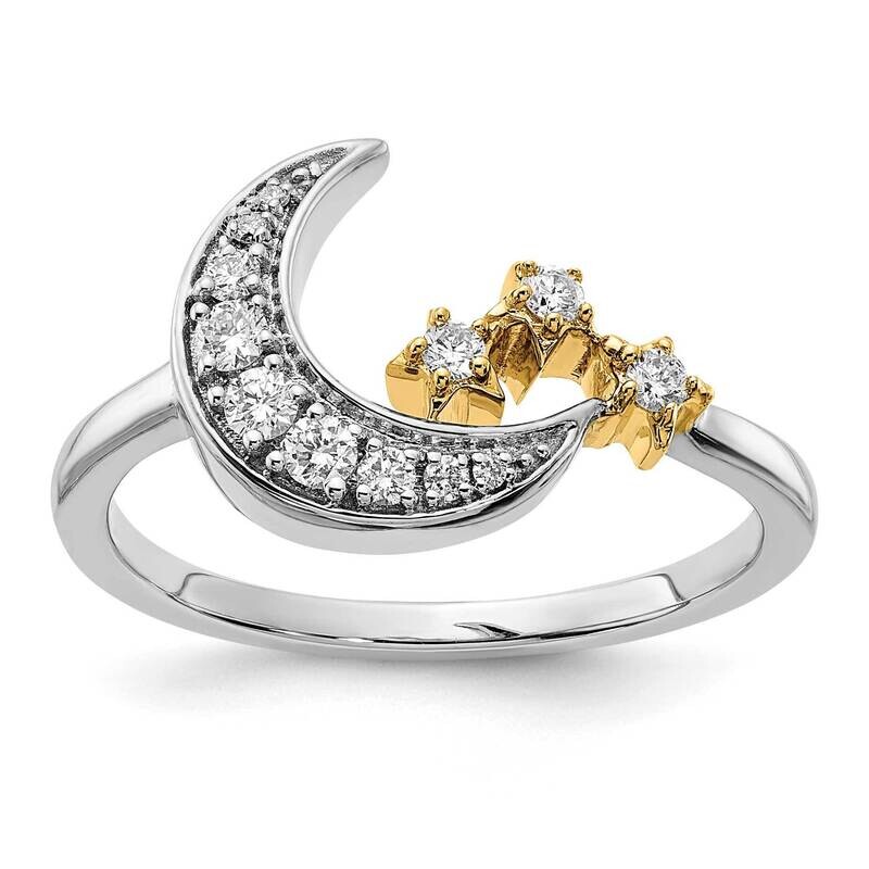 Diamond Moon 3-Stars Ring 14k Two-Tone Gold RM6851-019-WYA