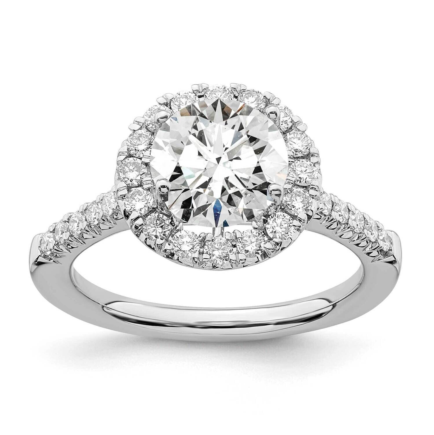 True Origin 1/2 Carat Diamond Vs/Si D E F Semi Mount Round Halo Engagement Ring 14k White Gold RM20…