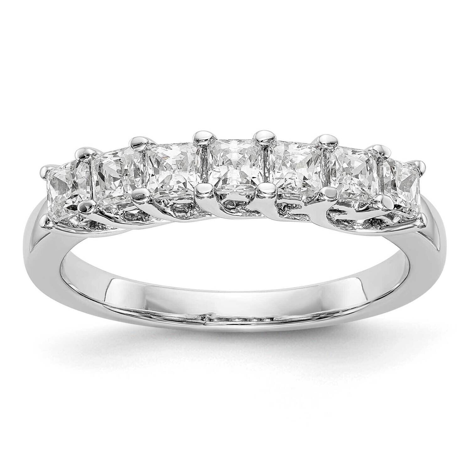7-Stone Shared Prong Holds 7-2.8mm Princess Diamond Band Ring Mounting 14k White Gold RM3294B-100-WAA