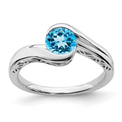 Blue Topaz Bypass Ring 14k White Gold RM7164-BT-W, MPN: RM7164-BT-W, 191101821080
