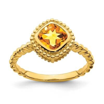 Cushion Citrine Ring 10k Gold RM7201-CI-1Y, MPN: RM7201-CI-1Y, 191101822919