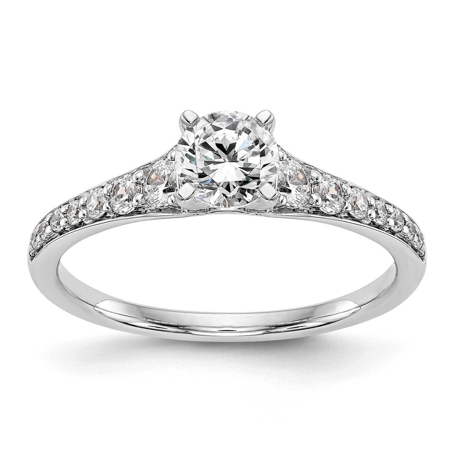 Peg Set Engagement Ring Mounting 14k White Gold RM2710E-031-CWAA
