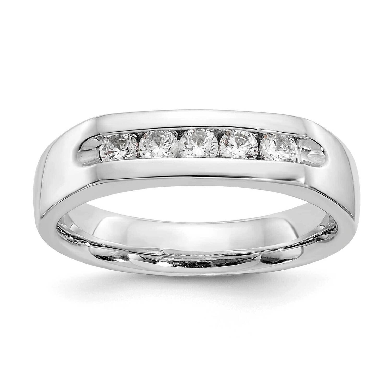 5-Stone Holds 5-2.5mm Round Open Channel Band Ring Mounting 14k White Gold RM3279B-033-WAA