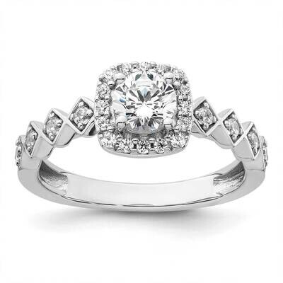 Diamond Halo Complete Engagement Ring 14k White Gold RM9435E-050-WAA, MPN: RM9435E-050-WAA, 8839573…