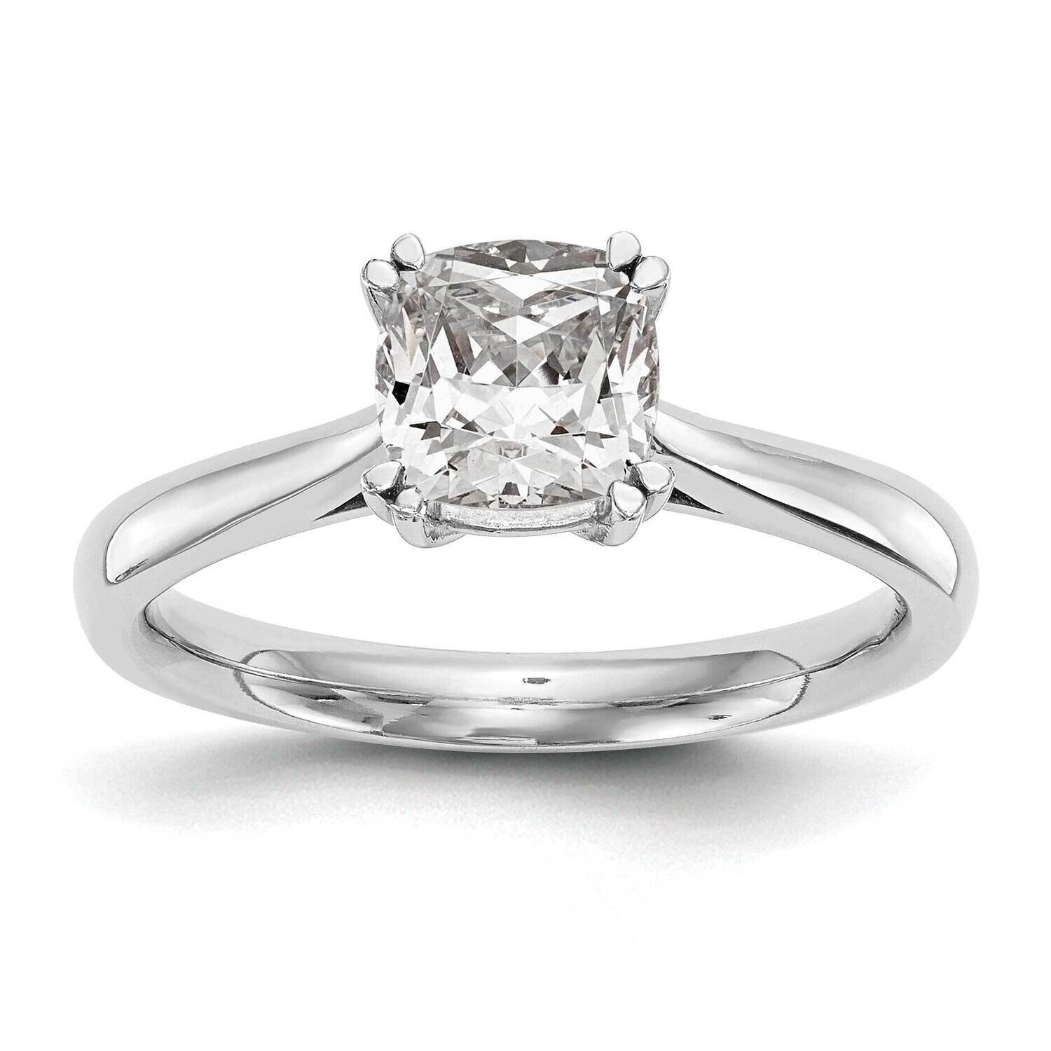 3/4 Carat 6.00mm 4-Prong Cushion-Cut Solitaire Engagement Ring Mounting 14k White Gold RM1963E-075-…