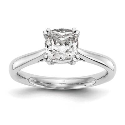 3/4 Carat 6.00mm 4-Prong Cushion-Cut Solitaire Engagement Ring Mounting 14k White Gold RM1963E-075-…