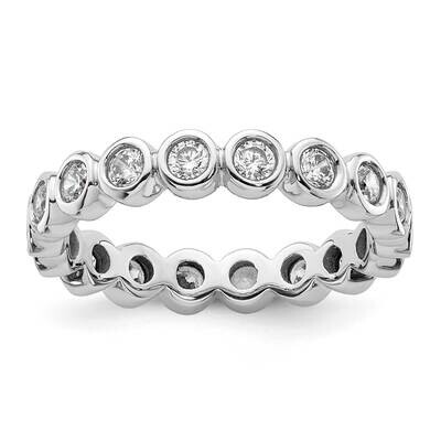 Polished Size 8 Bezel-Set 1 Carat Diamond Complete Eternity Band 14k White Gold ET0011-100-8W4, MPN…