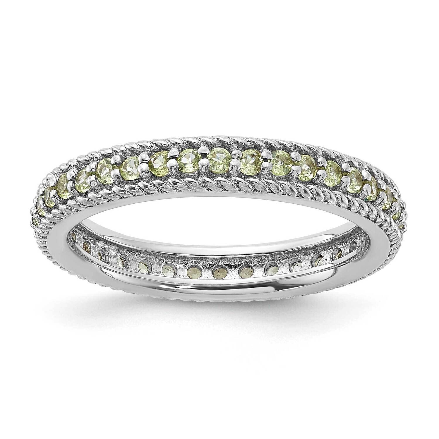 Stackable Expressions Polished Peridot Eternity Ring Sterling Silver QSK1453