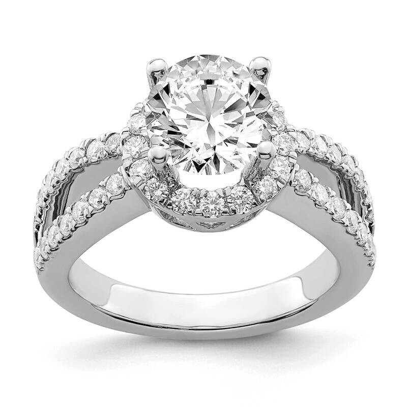 True Origin 7/8 Carat Diamond Vs/Si D E F Semi Mount Round Halo Engagement Ring 14k White Gold RM21…