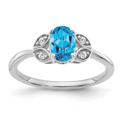 Blue Topaz Diamond Ring 10k White Gold RM5760-BT-006-WA, MPN: RM5760-BT-006-WA, 886774535890