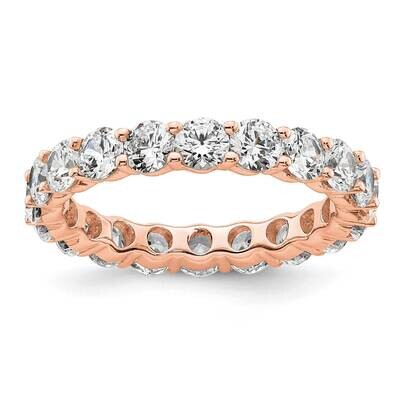 Polished Size 8 Shared Prong 3 Carat Diamond Complete Eternity Band 14k Rose Gold ET0001-300-8R4, M…