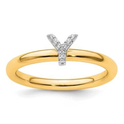 Stackable Diamond Initial Y Ring 14k Gold SK2112YY, MPN: SK2112YY,