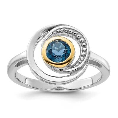 Shey Couture 14K Accent London Blue Topaz Ring Sterling Silver Rhodium-Plated QTC1809, MPN: QTC1809,