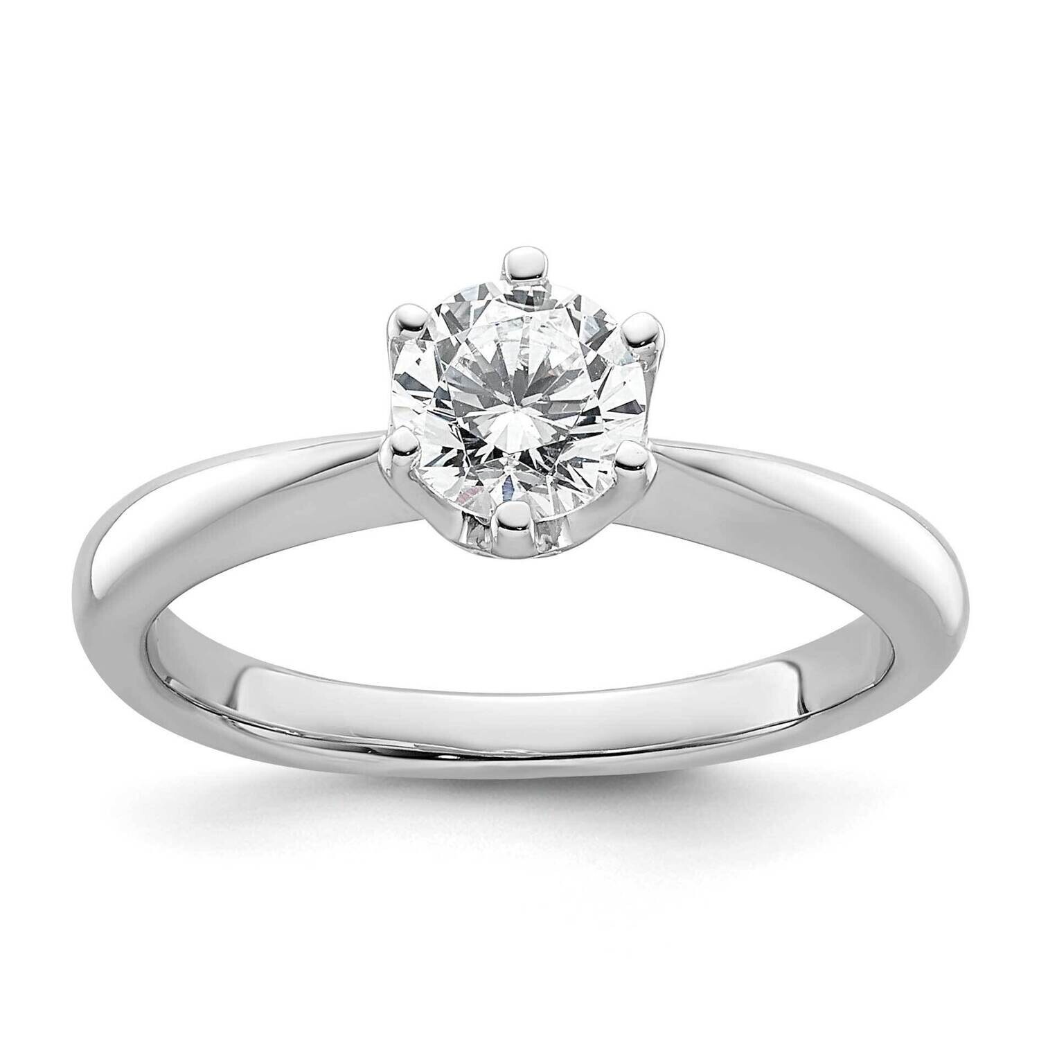 3/4 Carat 5.80 mm 6-Prong Round Solitaire Engagement Ring Mounting 14k White Gold RM1936E-075-CWAA