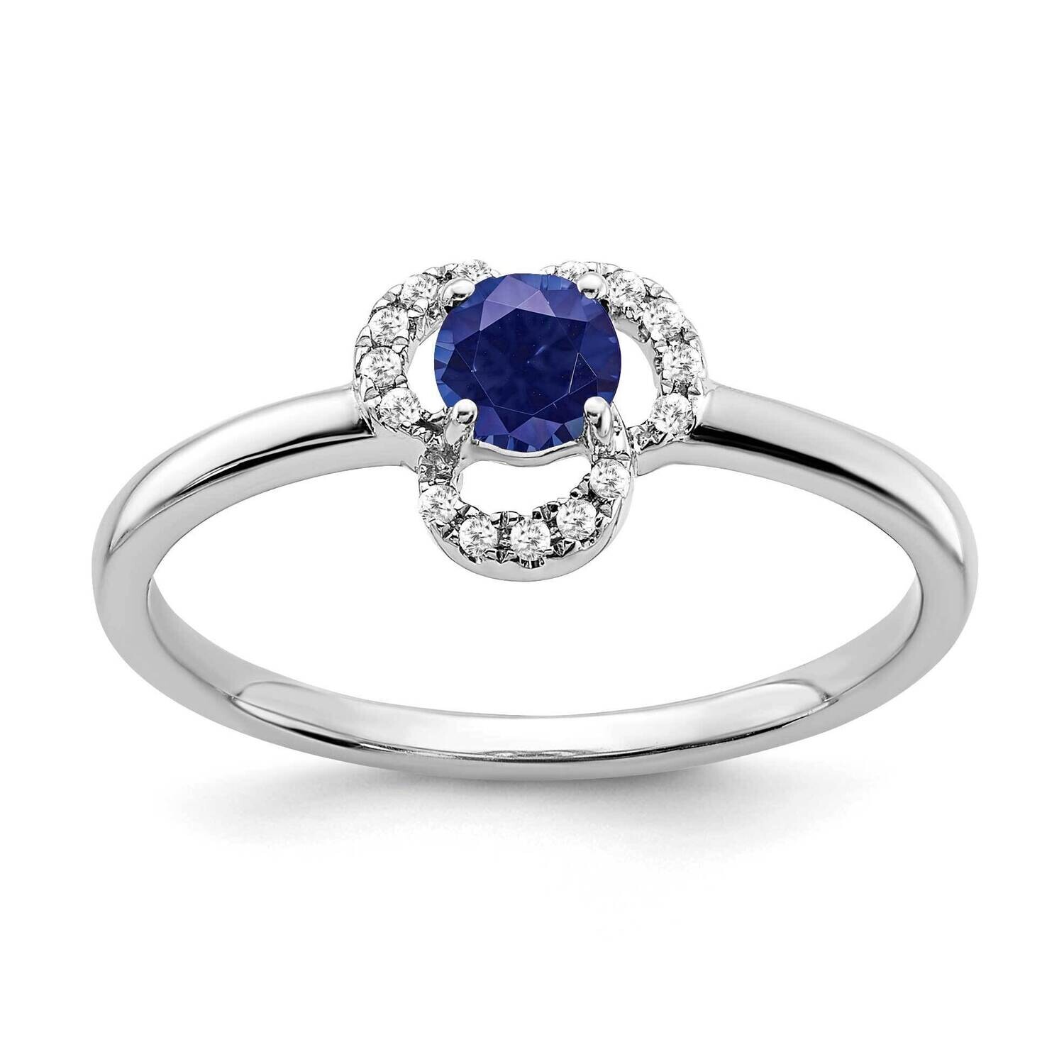 Created Sapphire Diamond Ring 10k White Gold RM3578-CSA-006-1WA