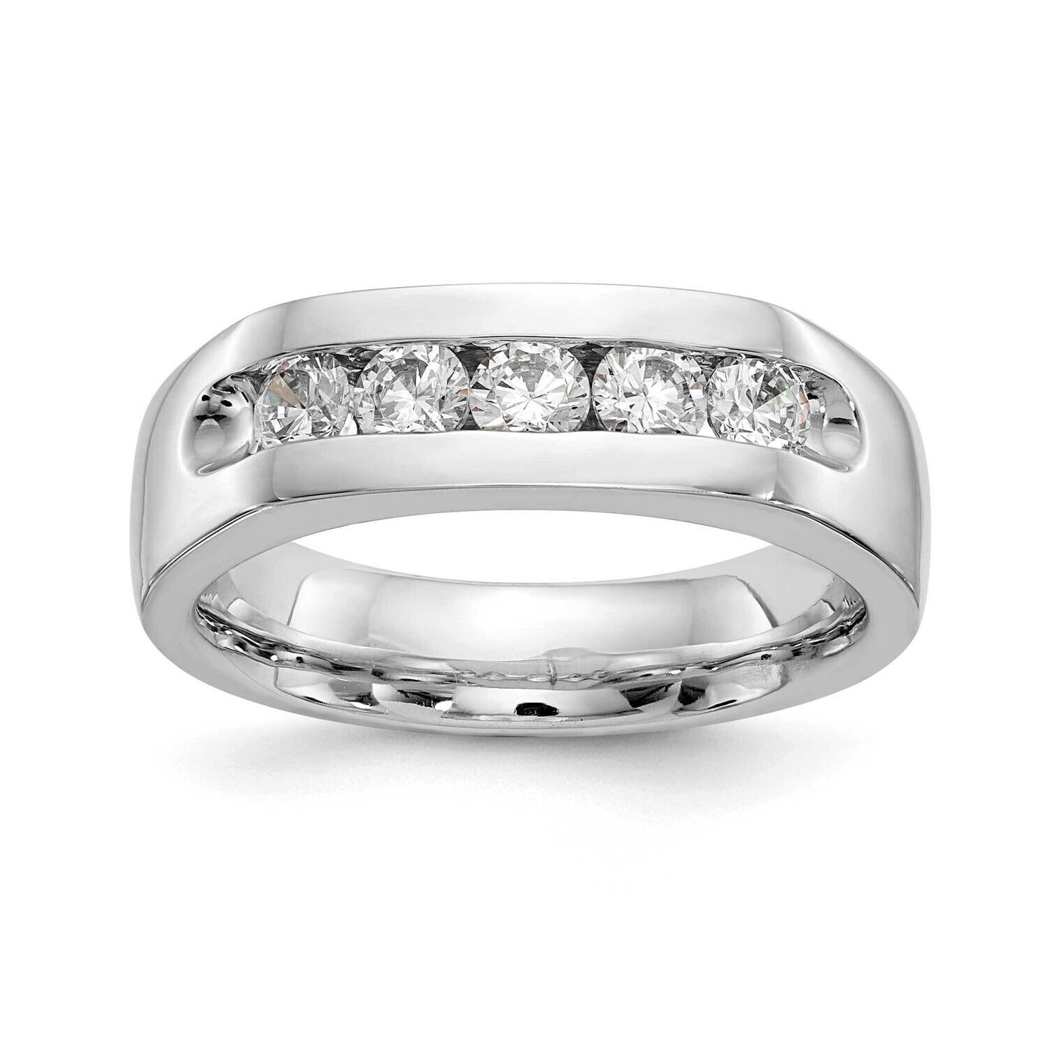5-Stone Holds 5-3.1mm Round Open Channel Band Ring Mounting 14k White Gold RM3279B-063-WAA, MPN: RM…