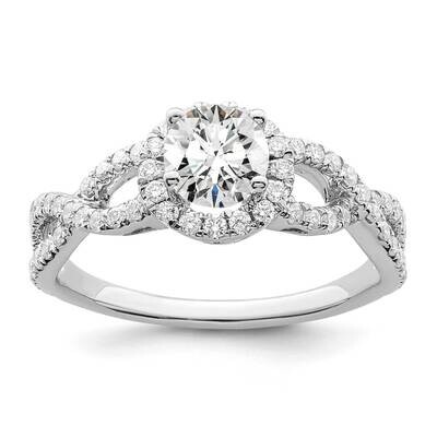 True Origin 1/2 Carat Diamond Vs/Si D E F Semi Mount Round Halo Engagement Ring 14k White Gold RM21…