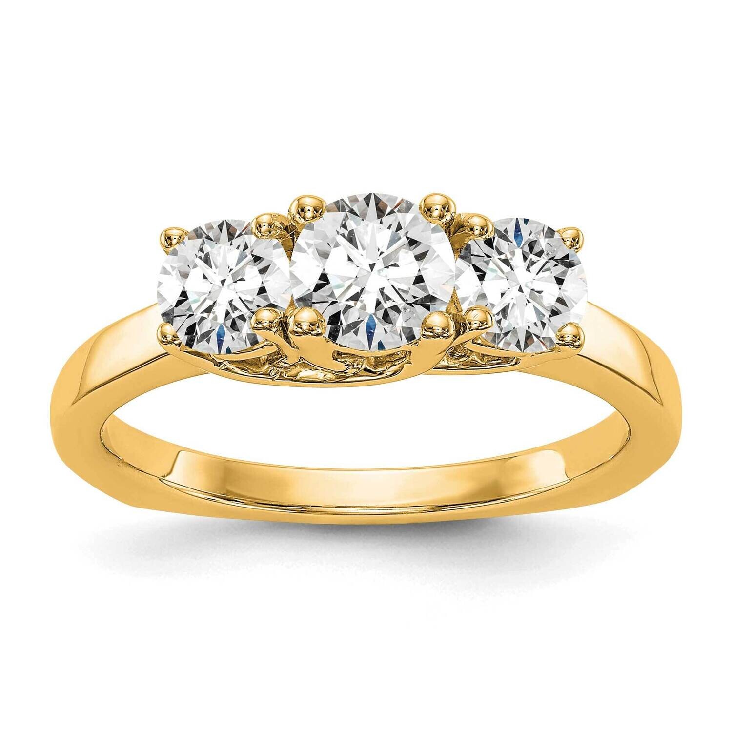 True Origin 3/4 Carat Diamond Vs/Si D E F Semi Mount Peg Set Ring 14k Gold RM2953E-050_070-YAA