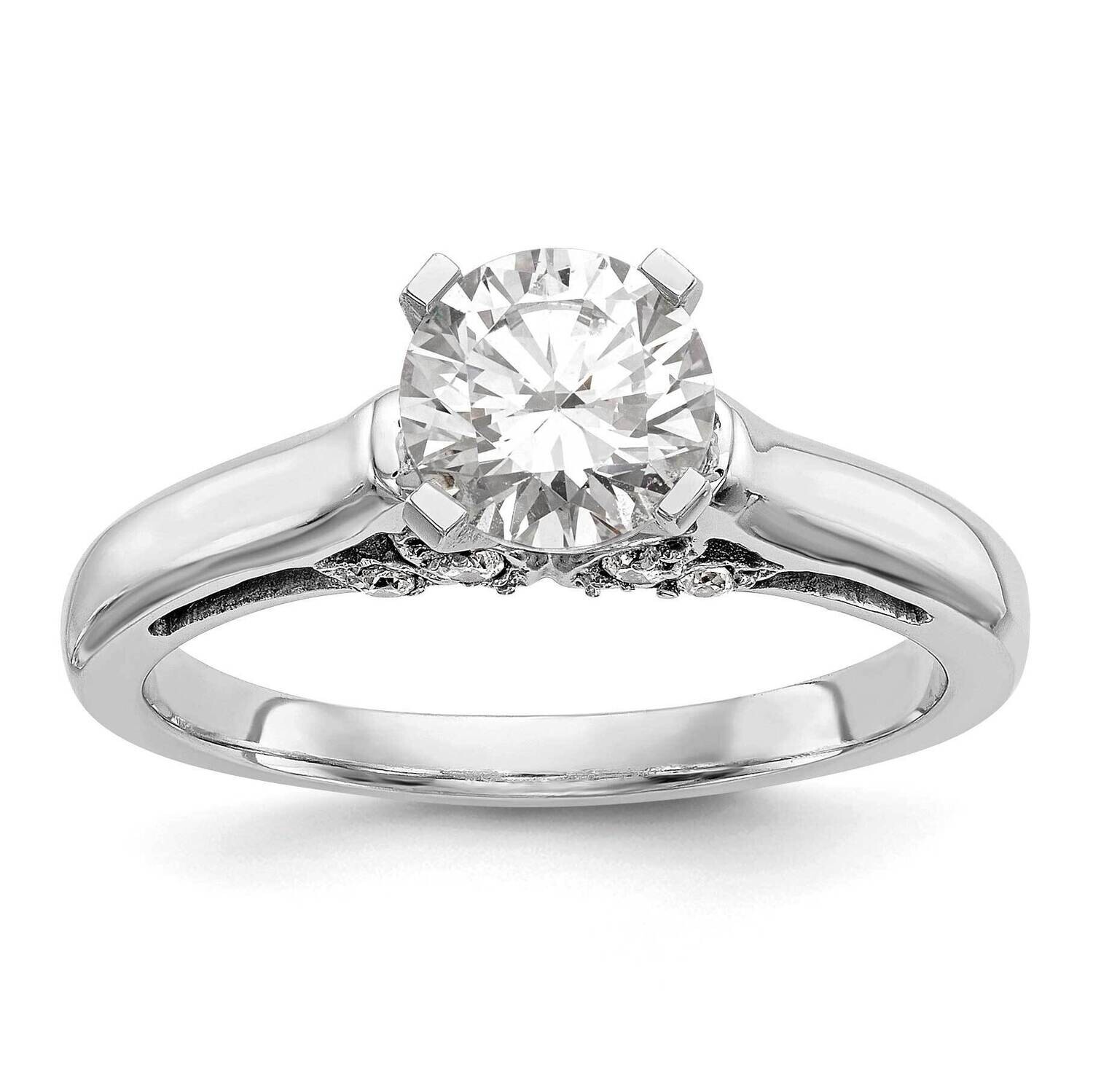 Peg Set Leaf Design Solitaire Engagement Ring Mounting 14k White Gold RM2010E-010-CWAA, MPN: RM2010…