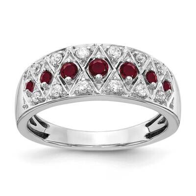 Diamond Created Ruby Fancy Ring 14k White Gold RM3850-CRU-020-WAA, MPN: RM3850-CRU-020-WAA, 8839579…