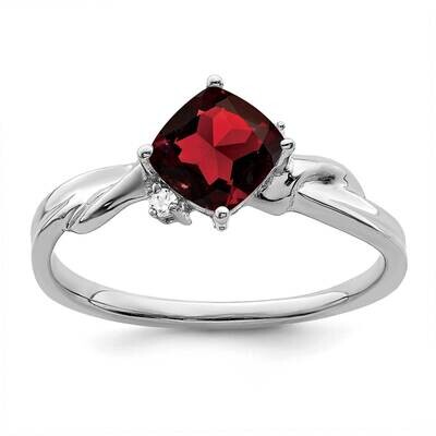 Cushion Garnet Diamond Ring 14k White Gold RM7167-GA-003-WA, MPN: RM7167-GA-003-WA, 191101821684