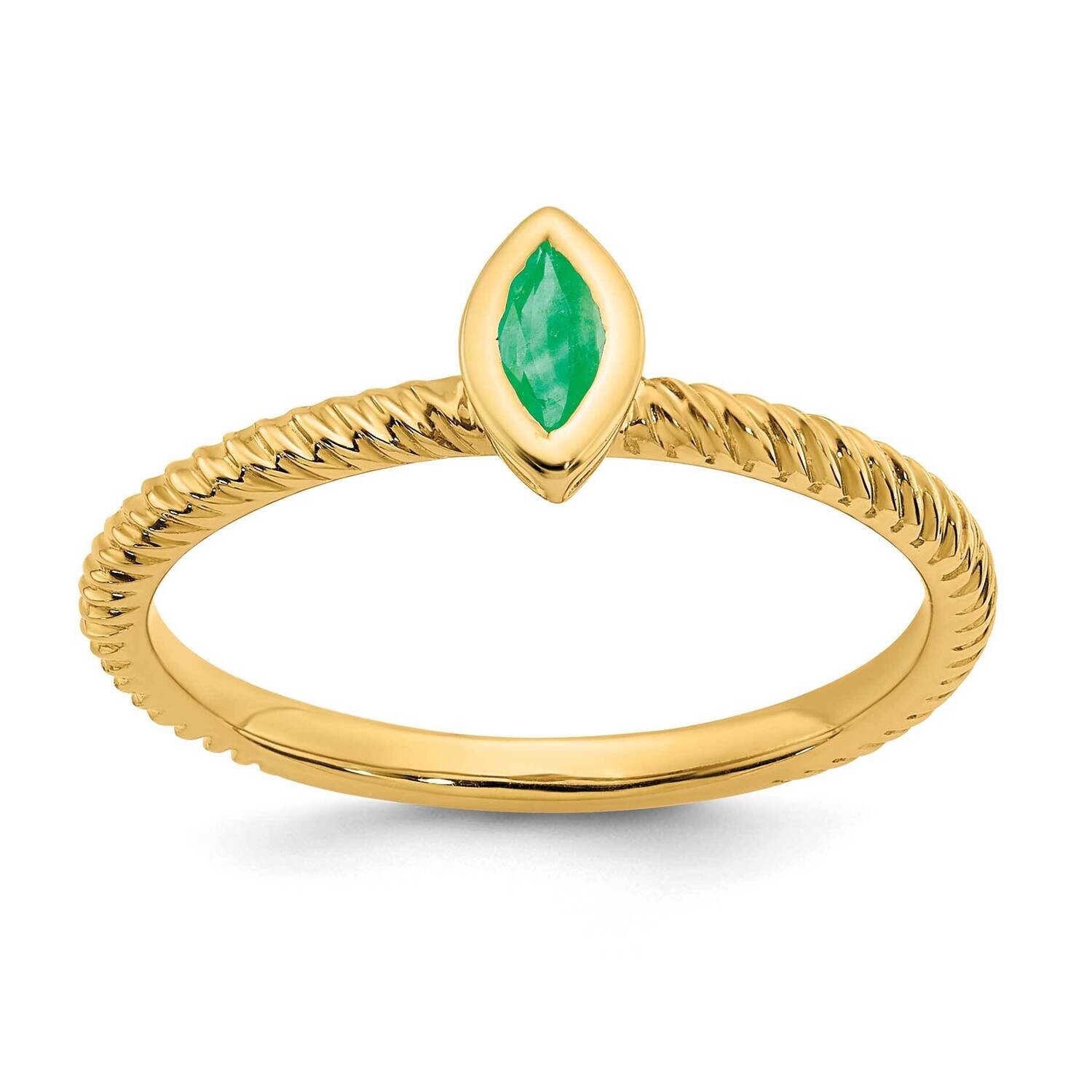 Marquise Bezel Emerald Ring 14k Gold RM7231-EM-Y, MPN: RM7231-EM-Y, 191101824654