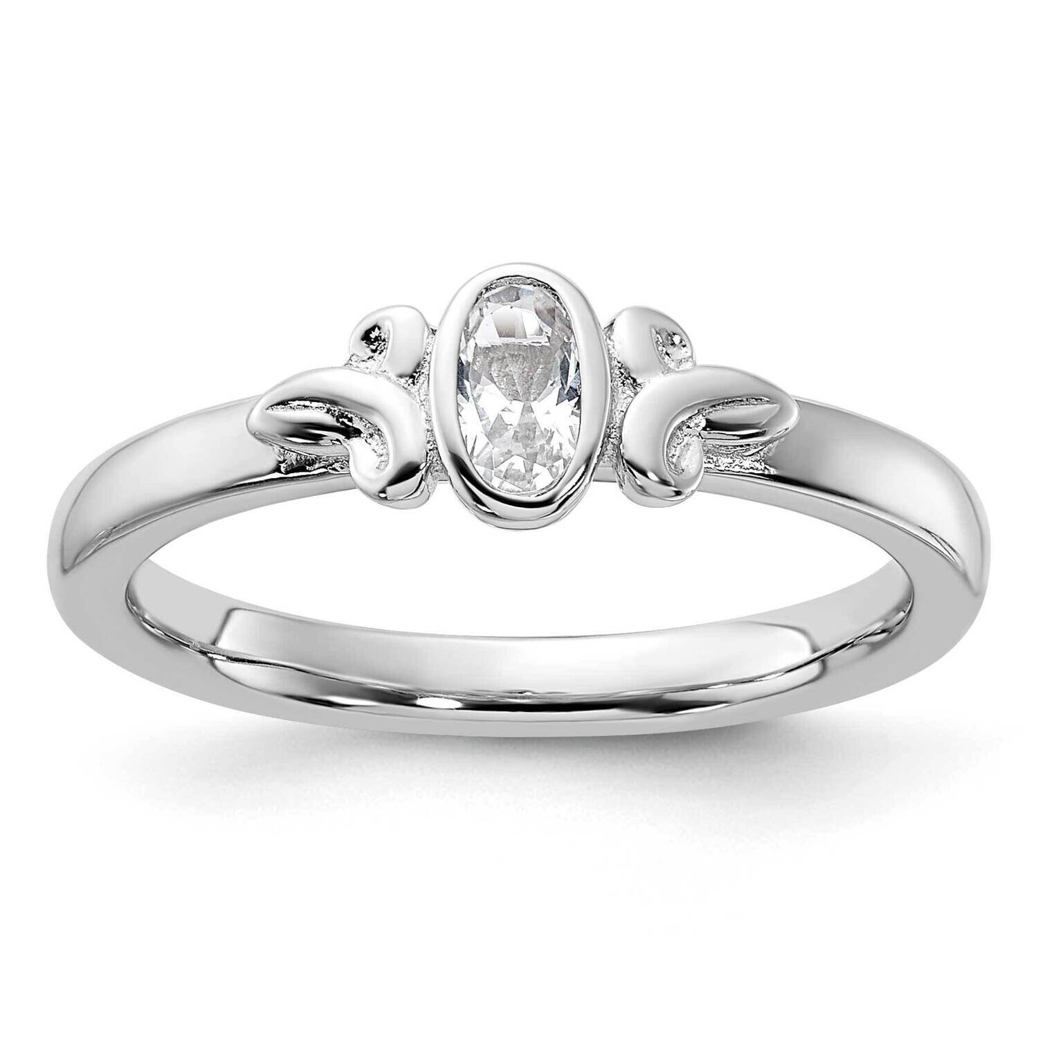 Stackable Expressions Created White Sapphire Ring Sterling Silver QSK1297, MPN: QSK1297, 8839575191…