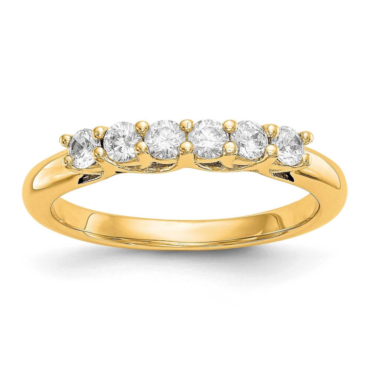 6-Stone Diamond Band Ring Mounting 14k Gold RM3185B-075-YAA, MPN: RM3185B-075-YAA,