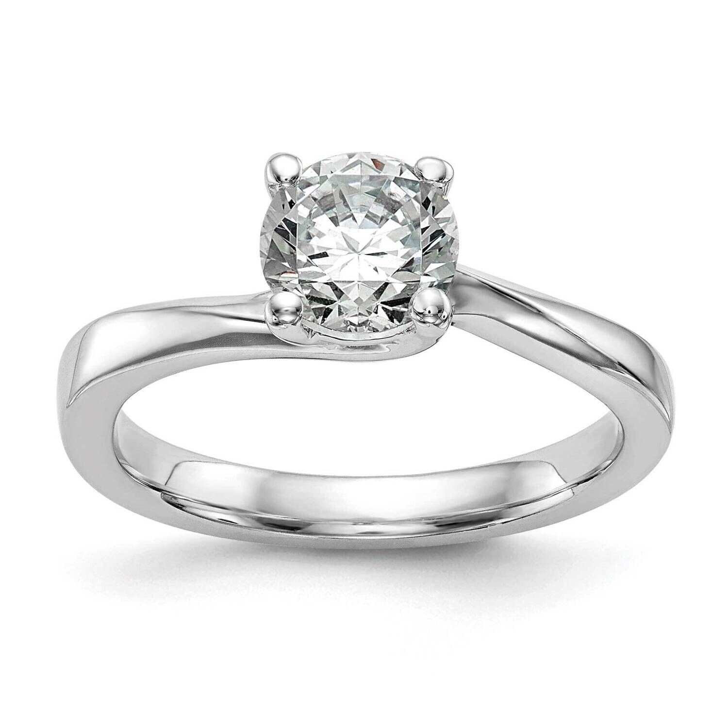 1 Carat 6.50 mm 4-Prong Round Solitaire Engagement Ring Mounting 14k White Gold RM1946E-100-CWAA