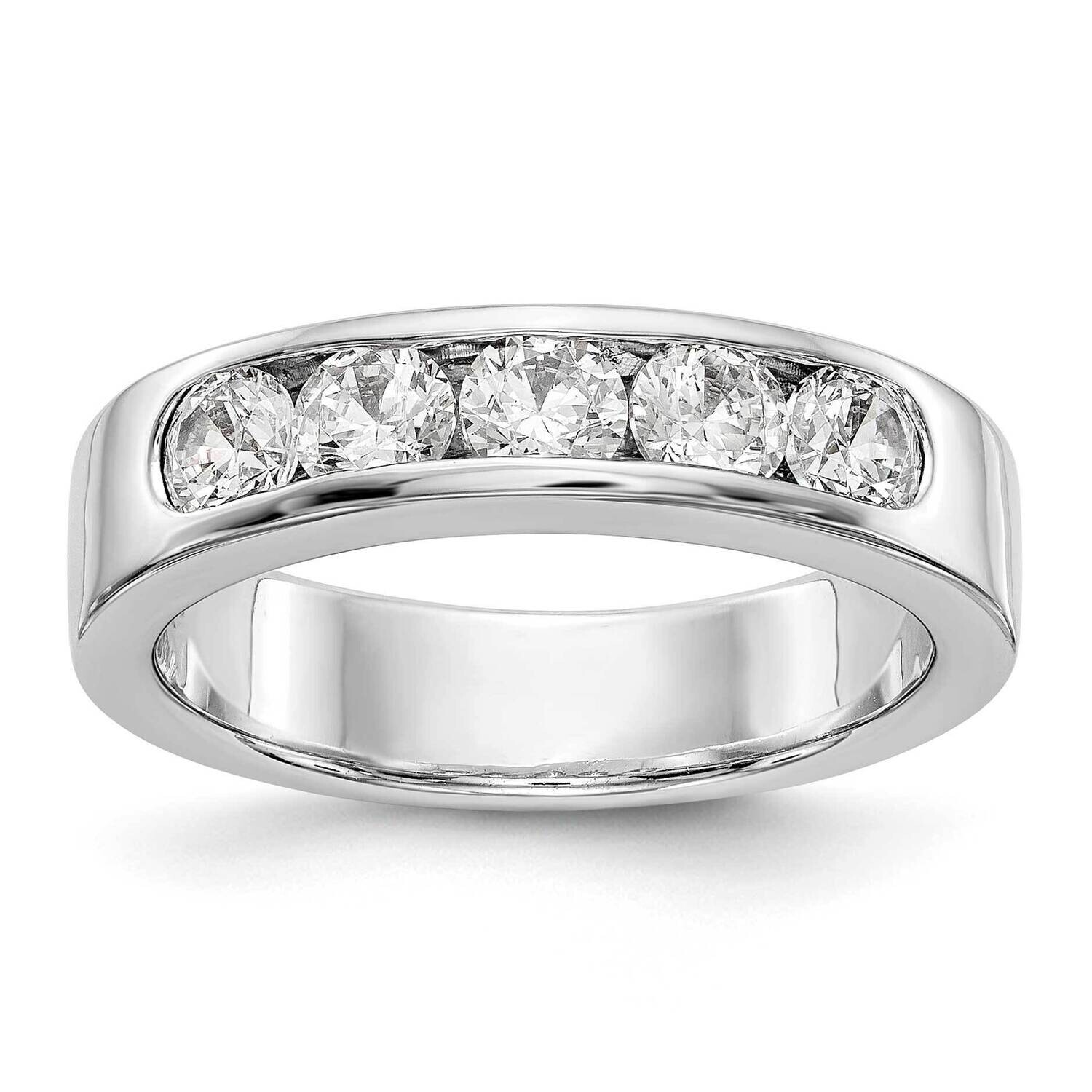 5-Stone Holds 5-3.8mm Round Channel Band Ring Mounting Closed 14k White Gold RM3276B-100-WAA, MPN: …
