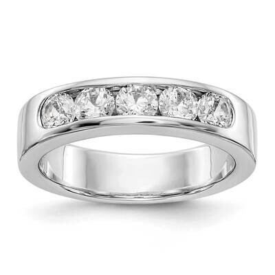 5-Stone Holds 5-3.8mm Round Channel Band Ring Mounting Closed 14k White Gold RM3276B-100-WAA, MPN: …